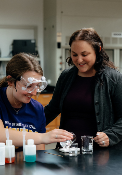 biology and chemistry professor and student